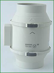 S&P Rohrventilator TD 350/125, halbradial, 350 m³/h, für 125 mm Rohr, ABS-Kunst