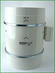 S&P Rohrventilator TD 2000/315, halbradial, 2000 m³/h, für 315 mm Rohr, ABS-Kun