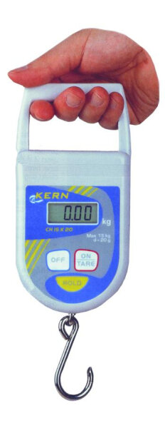 Kern Digitale Hängewaage, Messbereich 15 kg, Ablesbarkeit 20 g