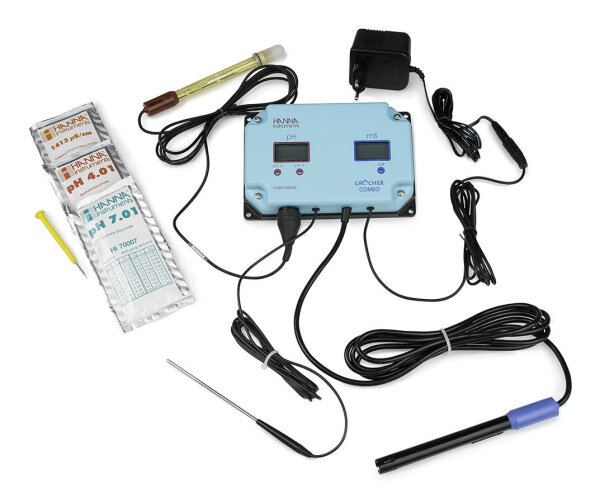 Hanna Grocheck Combo, EC u. pH Tester inkl. Netzteil