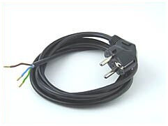 Netzstecker mit flexiblem Feuchtraumkabel 1 mm², 1,5 m lang