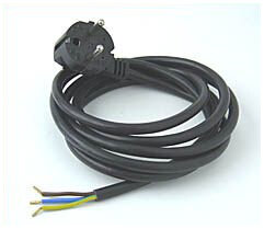 Netzstecker mit flexiblem Feuchtraumkabel 0,75 mm², 1,5 m