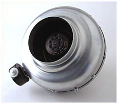 IN-Line Ventilator, 410 m³/h, für 125 mm Rohr, rostfreier Stahl