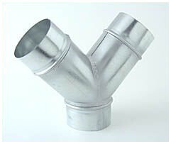 Y-Stück, Metall, für ø 100 mm