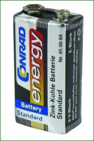 Batterie, Block, Zink-Kohle, 9 V