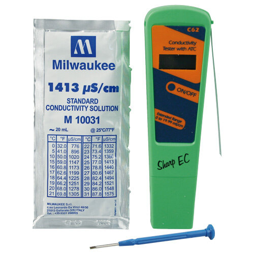 Milwaukee Sharp C62, EC-Meter, Messbereich 0-19,99 mS/cm, Auflösung 0,01 mS/cm,