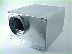 Iso-Box 160, 375 m²/h, 97,5 W, für 160 mm Rohr, 384 x 383 x 232 mm