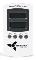 Ventilution Digitales Hygrometer-Thermometer, Speicherfunktion, 2 Messpunkte (für Temperatur)