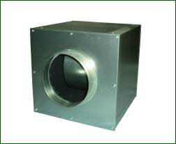 Lüfterkiste, Metall, schallgedämmt mit eingebautem Schneckenhaus-Ventilator, 15
