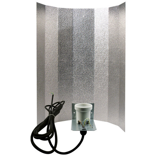 Reflektorkappe, Stucco, groß, 50 x 50 cm, montiert, Bügel, Fassung, 4 m Kabel