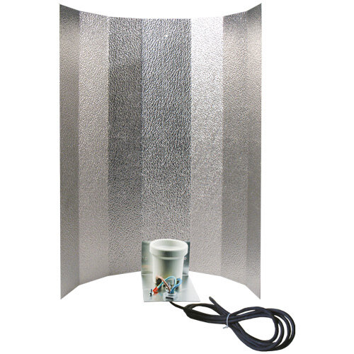 Stucco-Reflektor groß, 50x50 cm, montiert, Bügel verstärkt, Fassung, 4 m Kabel