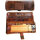 Original Kavatza Minitasche "Ethnic", Glattleder braun