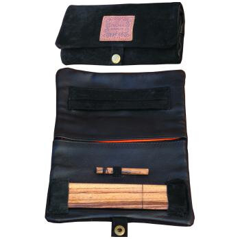 Original Kavatza Tasche Wildleder schwarz, 230 x 160 mm