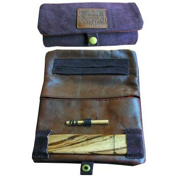 Original Kavatza Tasche Wildleder braun, 230 x 160 mm