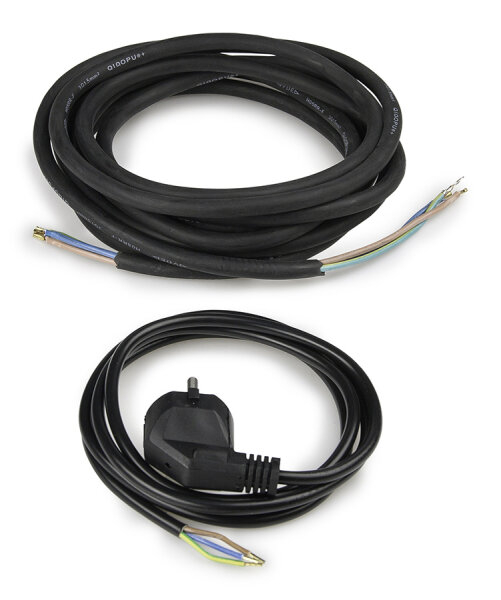 Kabelset: Schuko-Stecker 1,5m und 4m flexibles Feuchtraumkabel