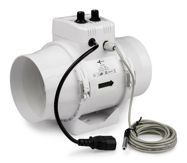 Ventilution Mixed In-Line, mit Klimaregler, 220/280 m³/h, 125 mm, IEC-Connector