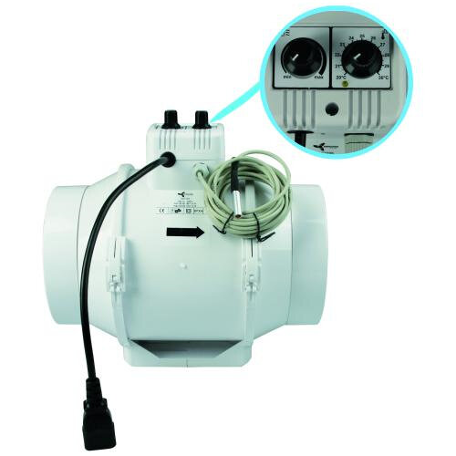 Ventilution Mixed In-Line, mit Klimaregler, 467/552 m³/h, 160 mm, IEC-Connector
