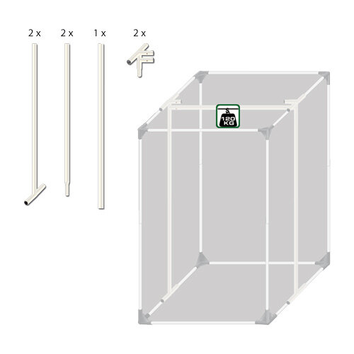 HOMEbox Hercules Rahmenunterstützung 145, aufgebaut 145 x 145 x 200 cm