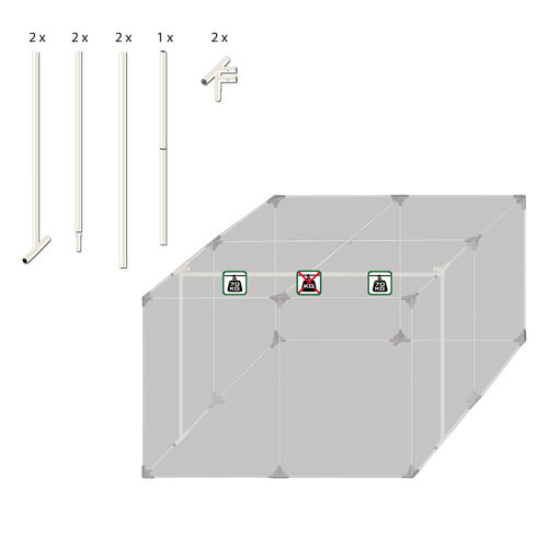 HOMEbox Hercules Rahmenunterstützung 290, aufgebaut 290 x 290 x 200 cm