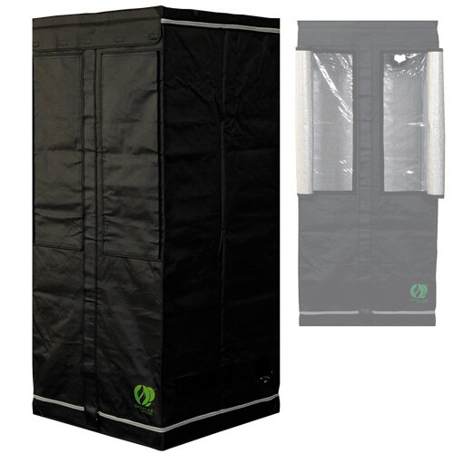 GrowLab 80, aufgebaut 80 x 80 x 180 cm, Versandkarton 92,5 x 29 x 12 cm
