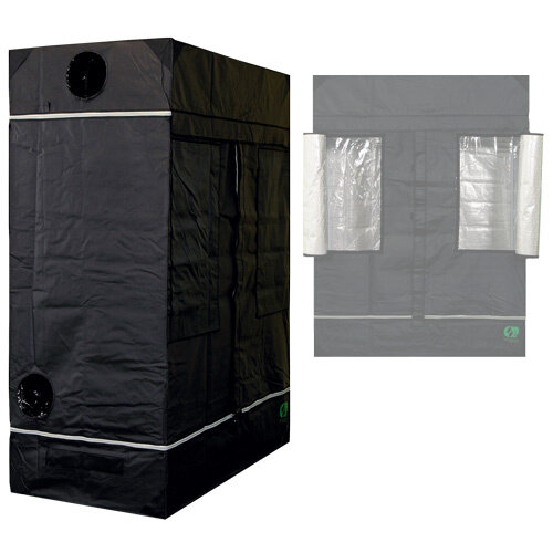 GrowLab 80 L, aufgebaut 80 x 150 x 200 cm, Versandkarton 148 x 30,5 x 12 cm