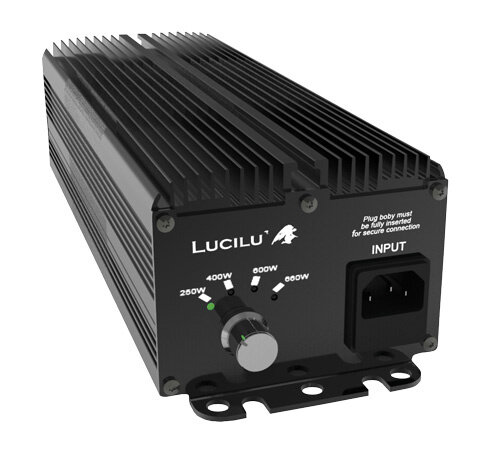 Vorschaltgerät LUCILU, 600 W, elektronisch regelbar, verkabelt, für HPS- und MH