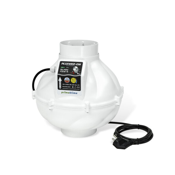 Prima Klima Whisperblower EC Rohrventilator, 450 m³/h, 29 W, ø 125 mm Flansch