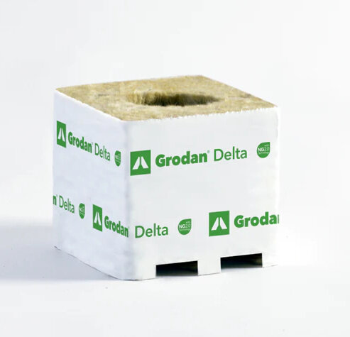 Grodan Delta, NG2.0, Kulturblock, 7,5 x 7,5 x 6,5 cm, kleines Loch 27/40 (384 stk)