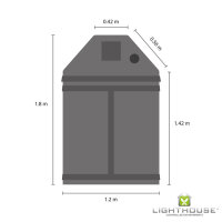 LightHouse LOFT  Growzelt, 1,2 m x 1,2 m x 1,8 m