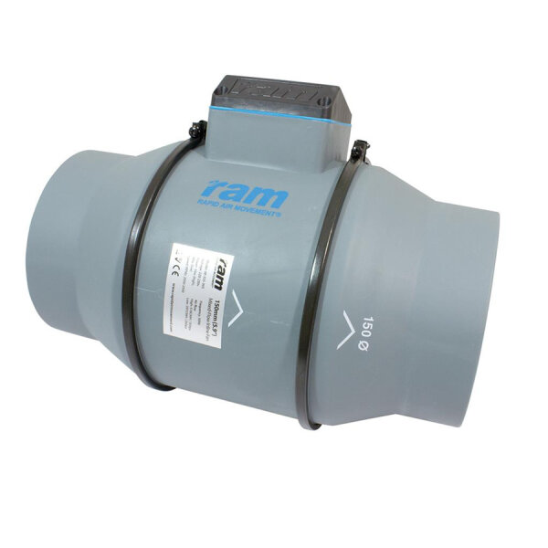 RAM Mixed-Flow Inline Rohrventilator, 150 mm, 517 m³/hr - OHNE KABEL